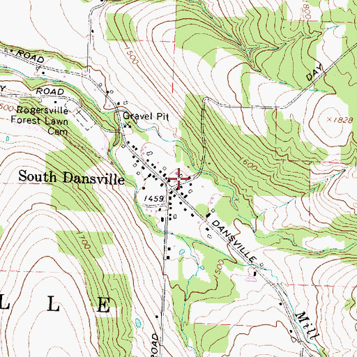 Topographic Map of South Dansville Volunteer Fire Company Station 1, NY