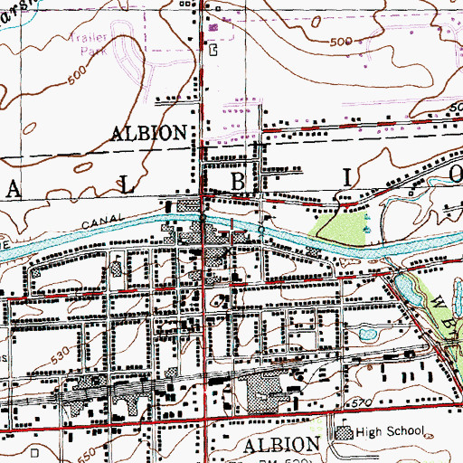 Topographic Map of Albion Fire Department, NY