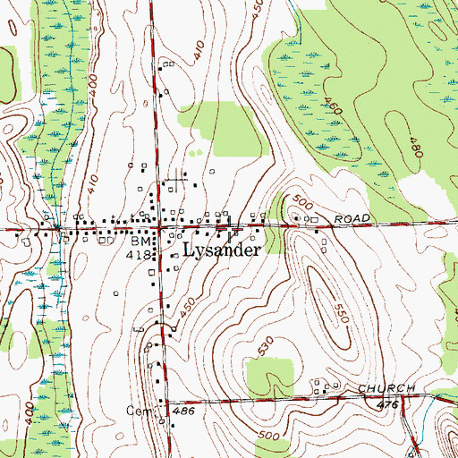 Topographic Map of Lysander Fire Department, NY