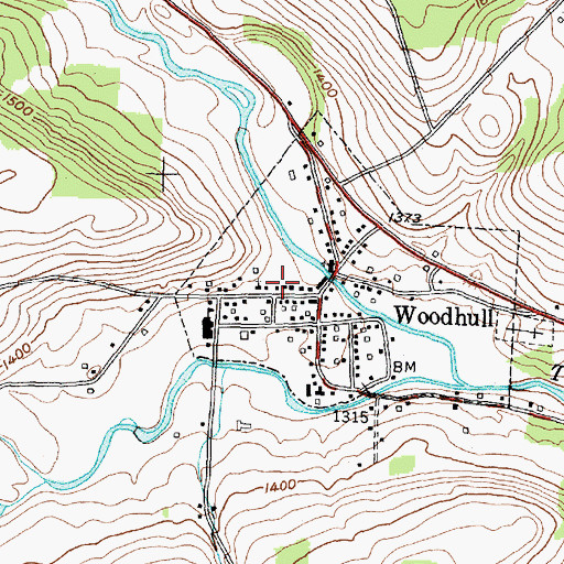 Topographic Map of Woodhull Fire Department, NY