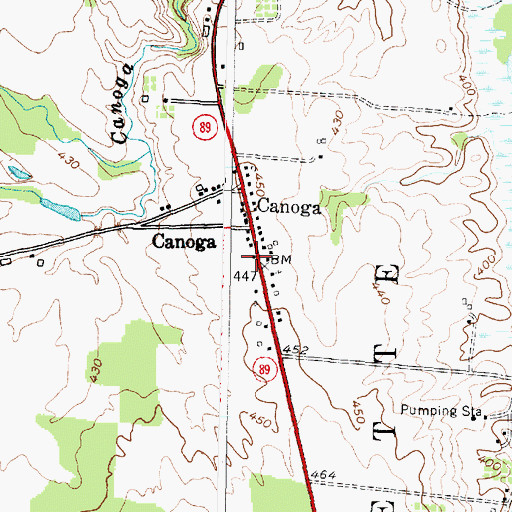 Topographic Map of Canoga Volunteer Fire Department, NY