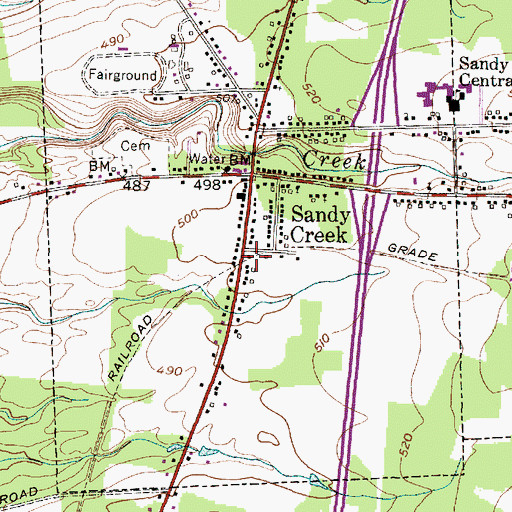 Topographic Map of Sandy Creek Fire Department, NY
