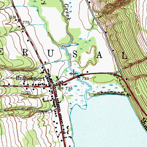 Topographic Map of Branchport - Keuka Park Fire Department, NY