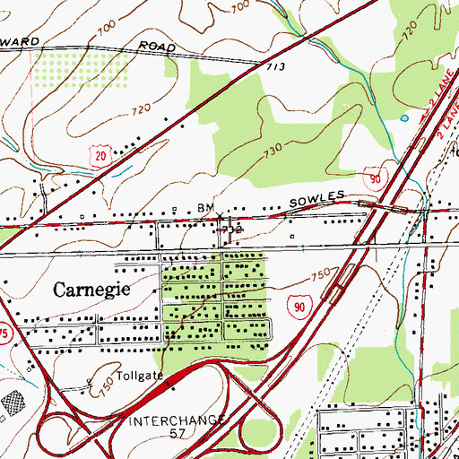 Topographic Map of Scranton Volunteer Fire Company 2, NY