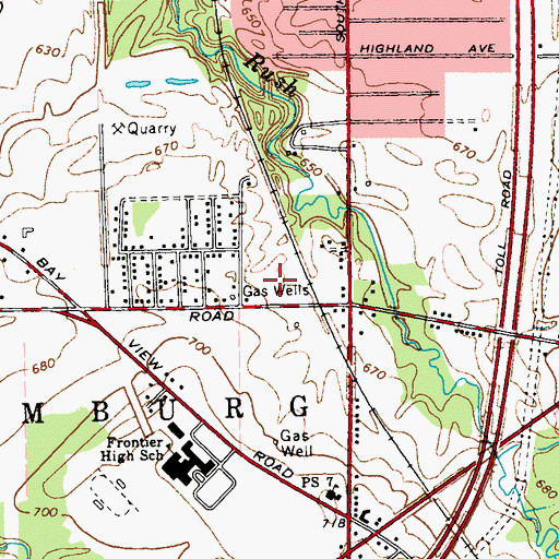 Topographic Map of Big Tree Volunteer Fire Company, NY