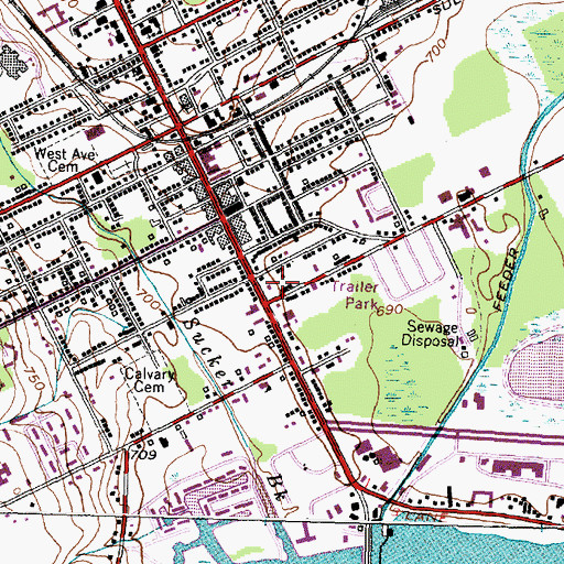Topographic Map of Canandaigua Fire Department, NY