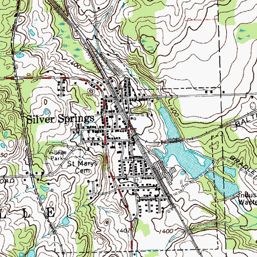 Topographic Map of Silver Springs Fire Department, NY