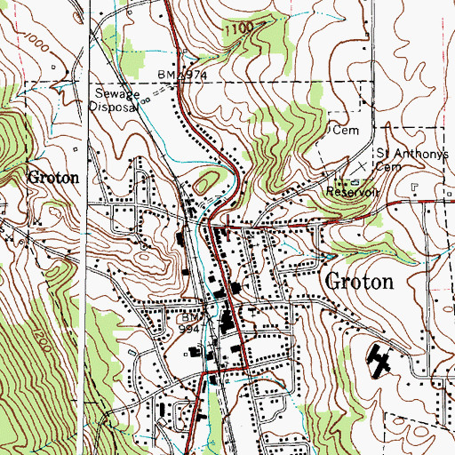 Topographic Map of Groton Fire Department, NY