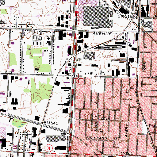 Topographic Map of Rochester Fire Department Engine 3, NY