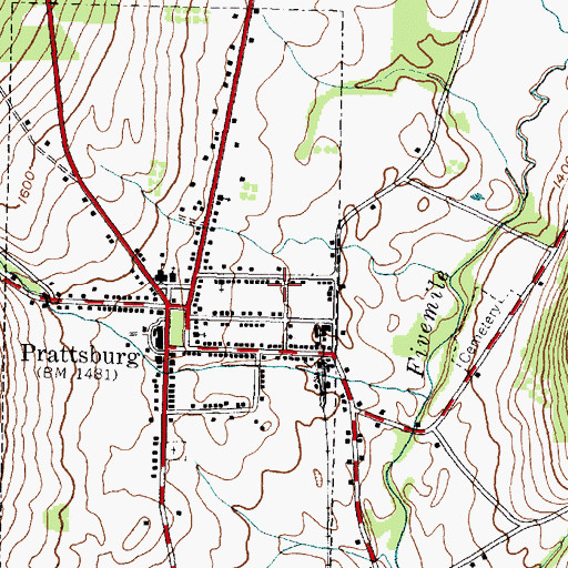 Topographic Map of Prattsburgh Protective Volunteer Fire Department, NY