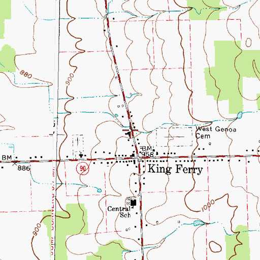 Topographic Map of King Ferry Fire Department, NY