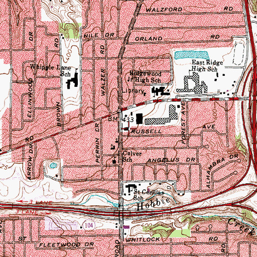Topographic Map of Ridge Culver Fire Department, NY