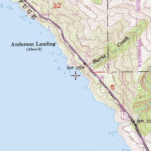 Topographic Map of Burns Creek, CA