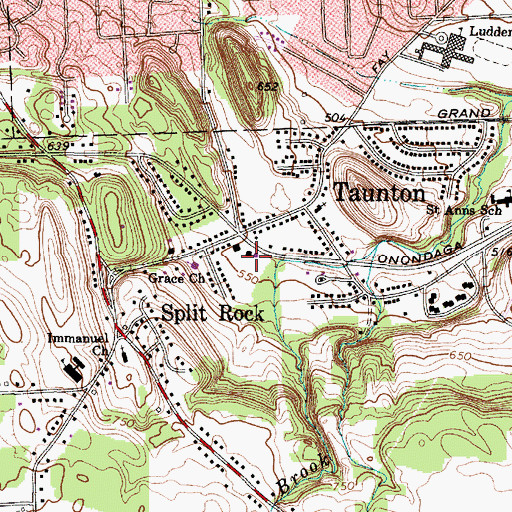 Topographic Map of Taunton Volunteer Fire Department, NY