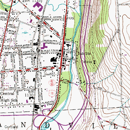 Topographic Map of Homer Fire Department, NY