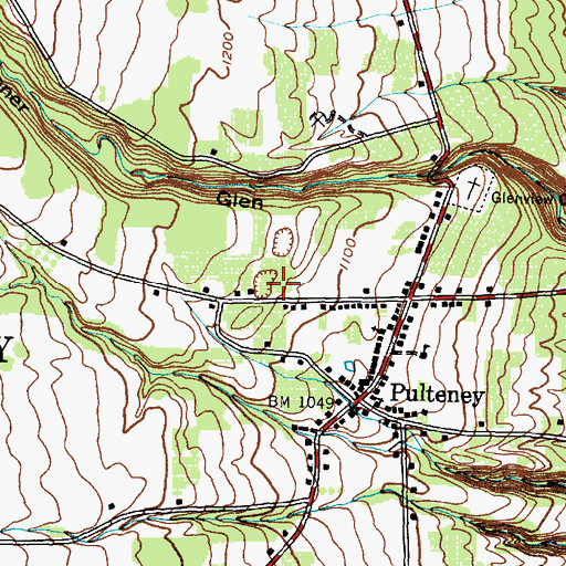 Topographic Map of Pulteney Volunteer Fire Company, NY