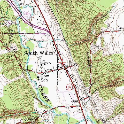 Topographic Map of South Wales Volunteer Fire Company, NY
