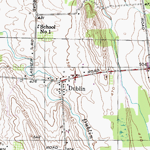 Topographic Map of Junius Volunteer Fire Department Station 1, NY