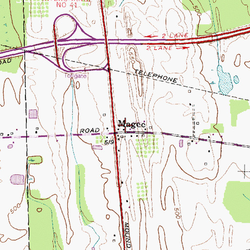 Topographic Map of Magee Volunteer Fire Department Station 1, NY
