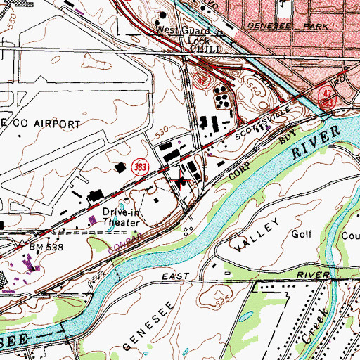 Topographic Map of Rochester Fire Academy, NY