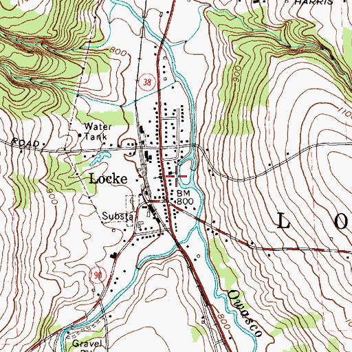 Topographic Map of Locke Fire Department, NY