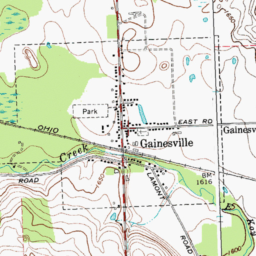 Topographic Map of Gainesville Fire Department, NY