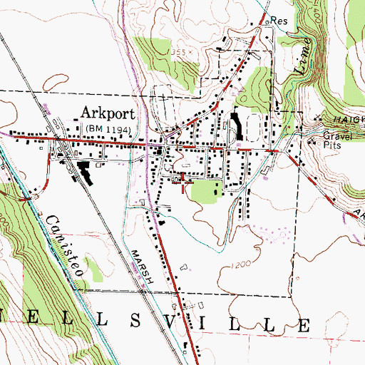 Topographic Map of Arkport Fire Department, NY