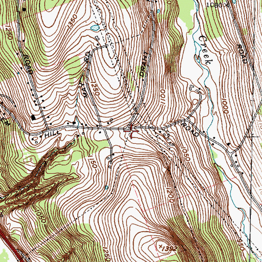 Topographic Map of East Hill Volunteer Fire Department, NY