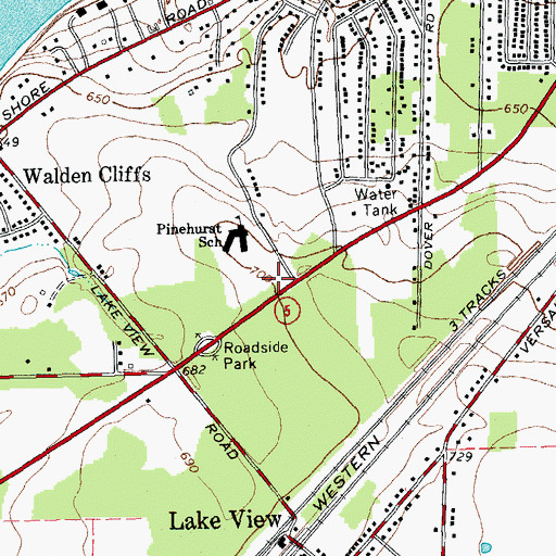 Topographic Map of Lake View Fire Station 2, NY