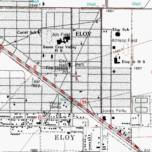 Topographic Map of Central School, AZ