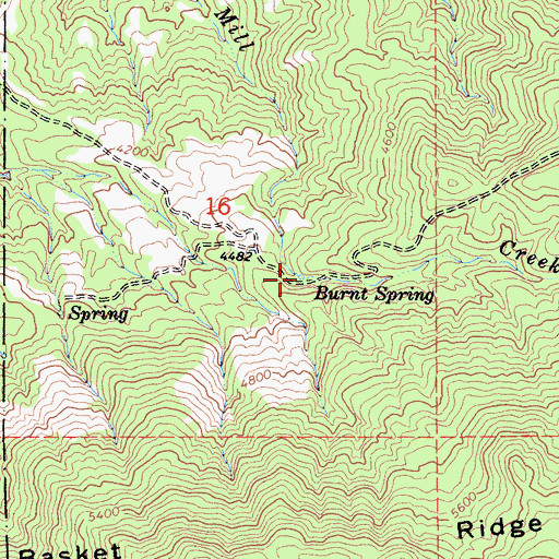 Topographic Map of Burnt Spring, CA