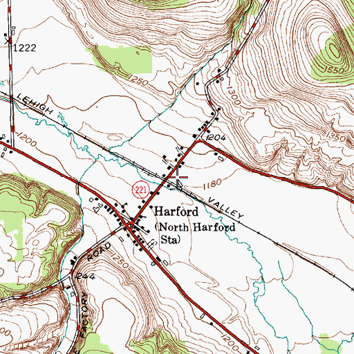Topographic Map of Harford Fire Department, NY