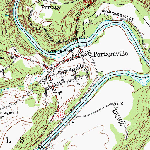 Topographic Map of Genesee Falls Fire Company, NY