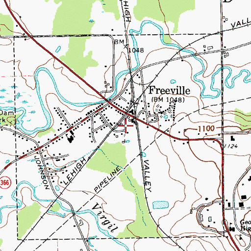 Topographic Map of Freeville Fire Department, NY