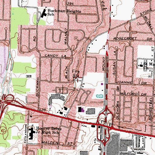 Topographic Map of Ridge Road Volunteer Fire Department Station 2, NY