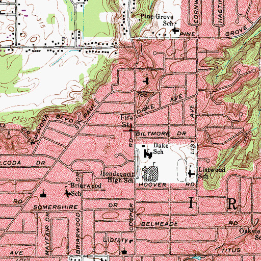 Topographic Map of Saint Paul Boulevard Volunteer Fire Department Station 1, NY