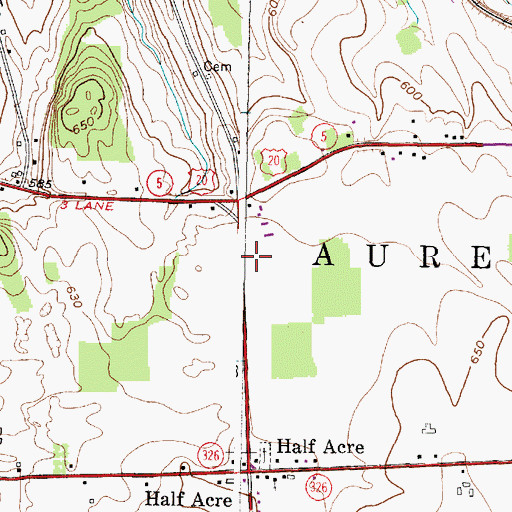 Topographic Map of Aurelius Fire Department East Station, NY