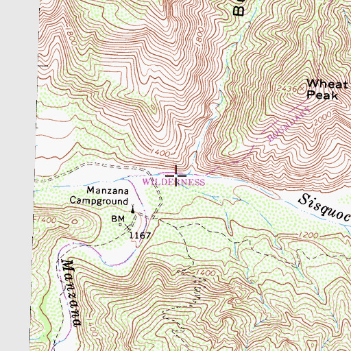 Topographic Map of Burro Canyon, CA