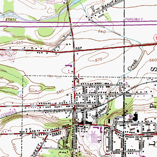 Topographic Map of Clifton Springs Fire Department, NY