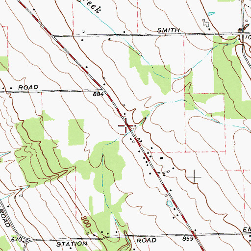 Topographic Map of Lansing Fire Department Station 3, NY
