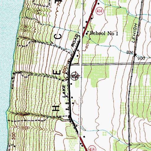 Topographic Map of Valois - Logan - Hector Volunteer Fire Company, NY