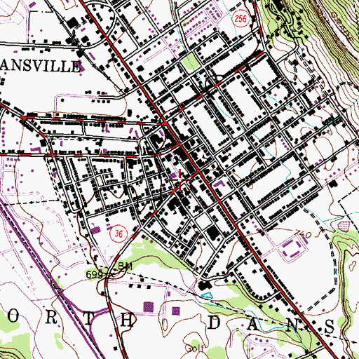 Topographic Map of Dansville Fearless Hook and Ladder Fire Department, NY