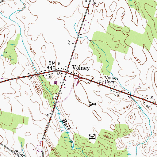 Topographic Map of Volney Volunteer Fire Company Station 1, NY