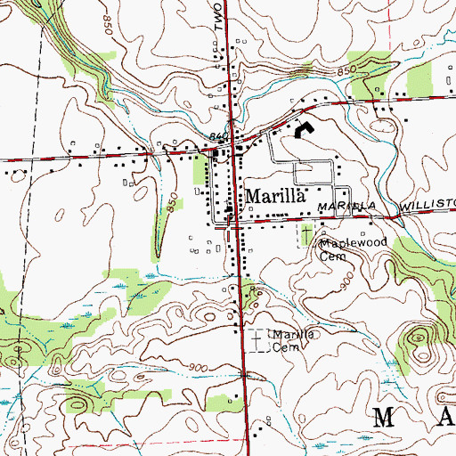 Topographic Map of Marilla Volunteer Fire Company, NY