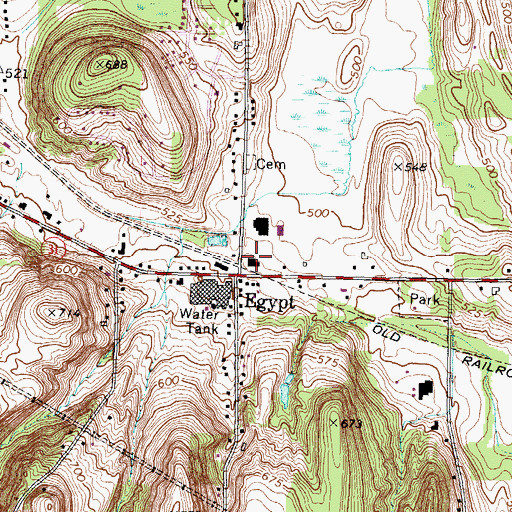 Topographic Map of Egypt Volunteer Fire Department Station 1, NY