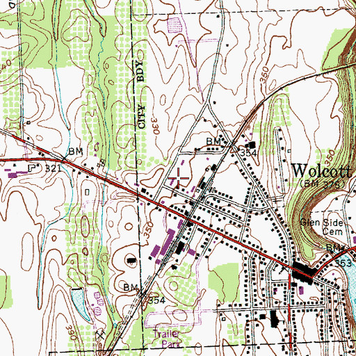 Topographic Map of Wolcott Volunteer Fire Department, NY
