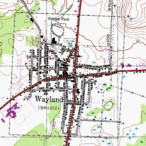 Topographic Map of Wayland Fire Department, NY