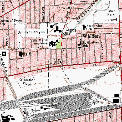Topographic Map of Walden Fire District 2 Rescue Hose Company 1, NY