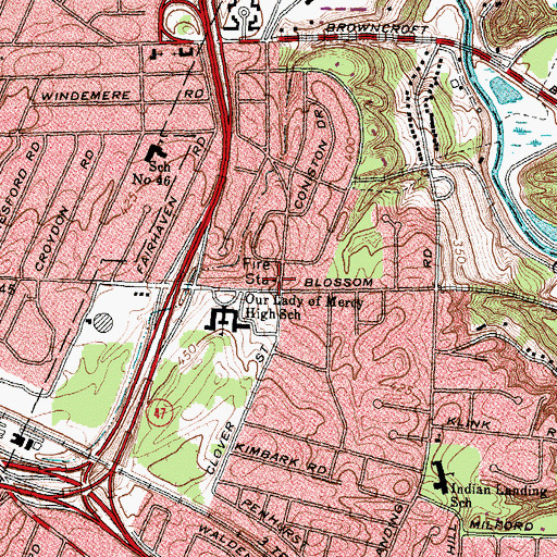 Topographic Map of Brighton Fire Department Station 3, NY