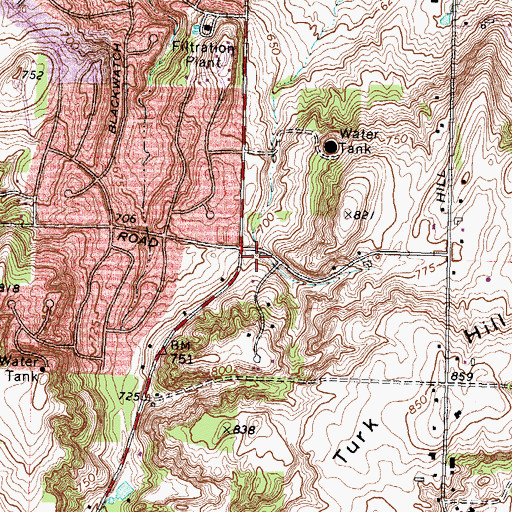 Topographic Map of Bushnell's Basin Volunteer Fire Department Station 2, NY